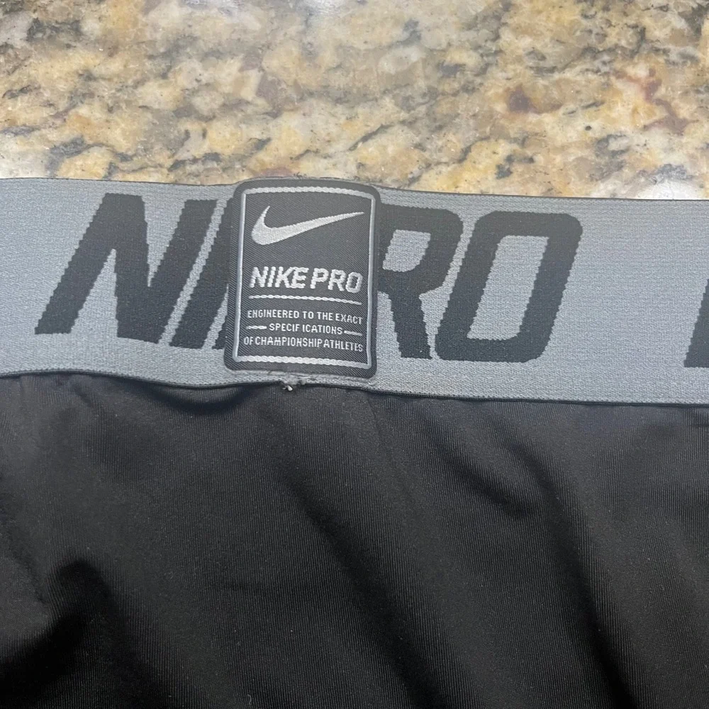 Nike Pro Mens Compression  Black Athletic Training Leggings Size Large